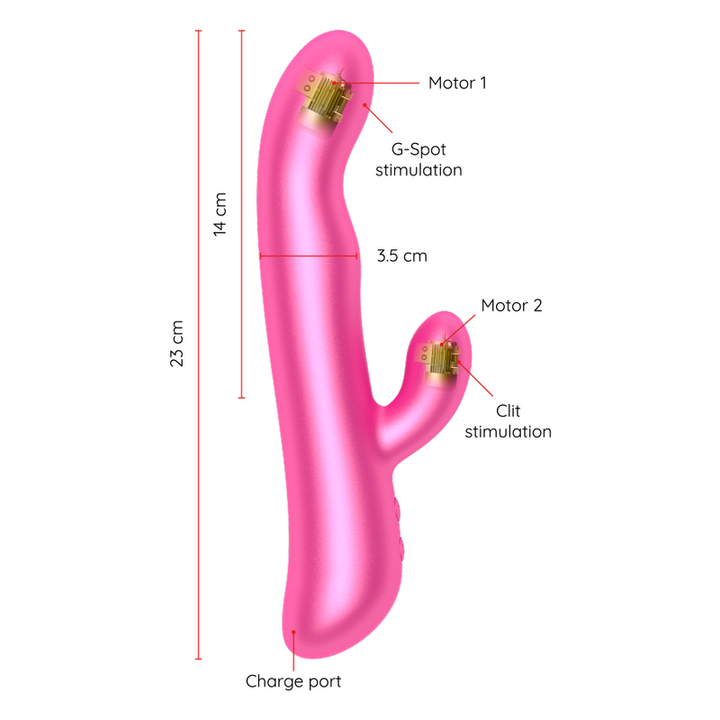 Vibrador Usb Movimento Rotação Oninder Oslo Rosa Controlo Remoto App