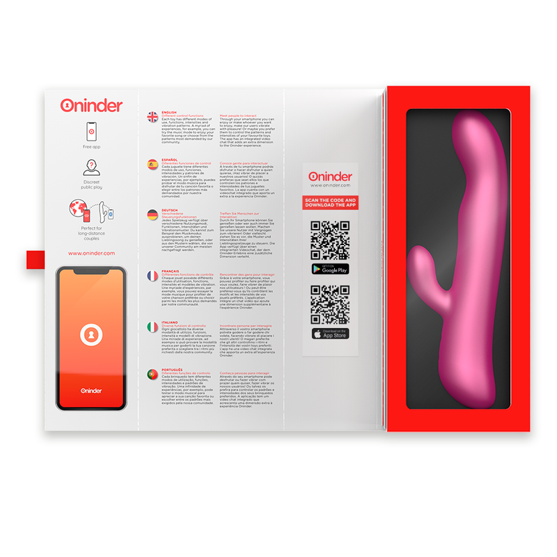 Vibrador Usb Movimento Rotação Oninder Oslo Rosa Controlo Remoto App