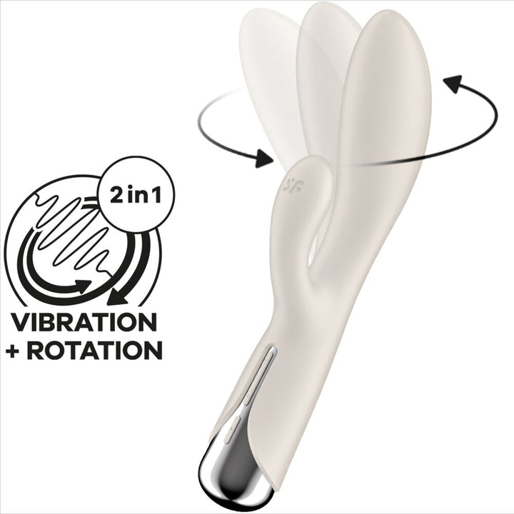Vibrador Usb Movimento Rotação Satisfyer Spinning 1 Bege