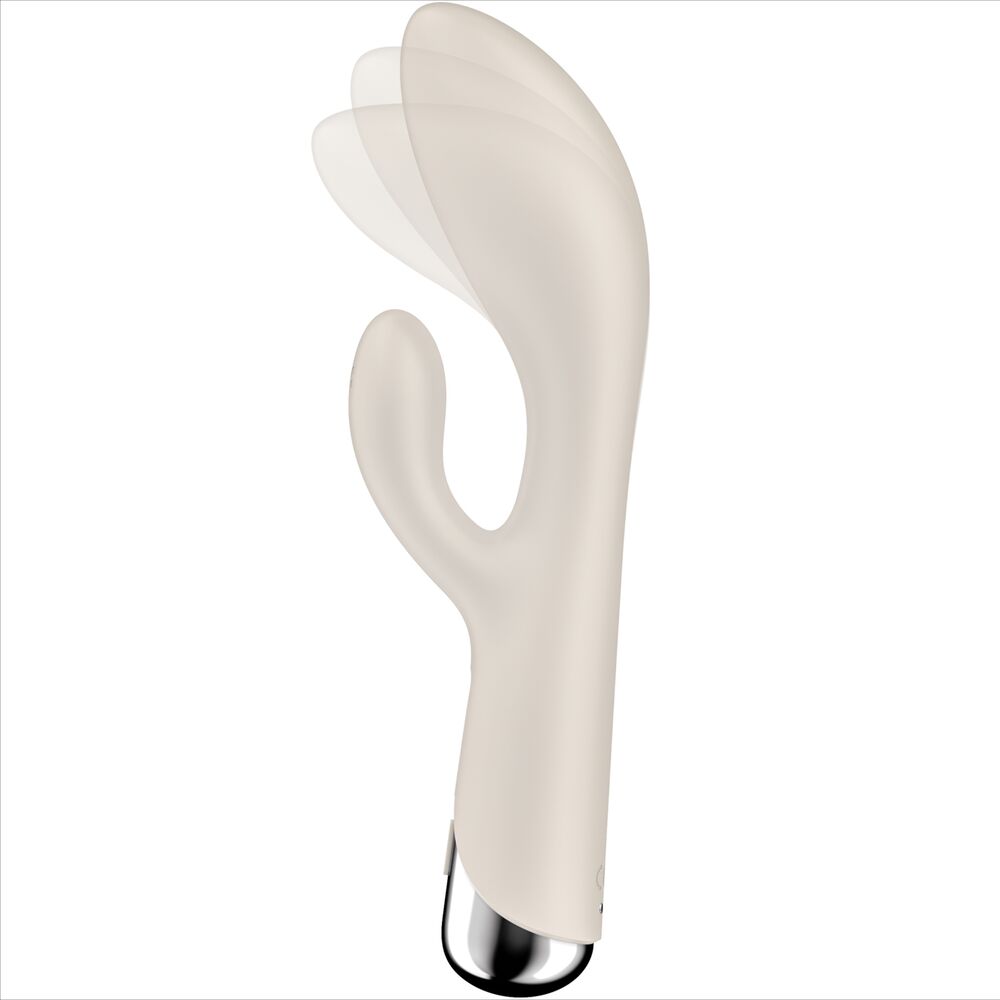 Vibrador Usb Movimento Rotação Satisfyer Spinning 1 Bege