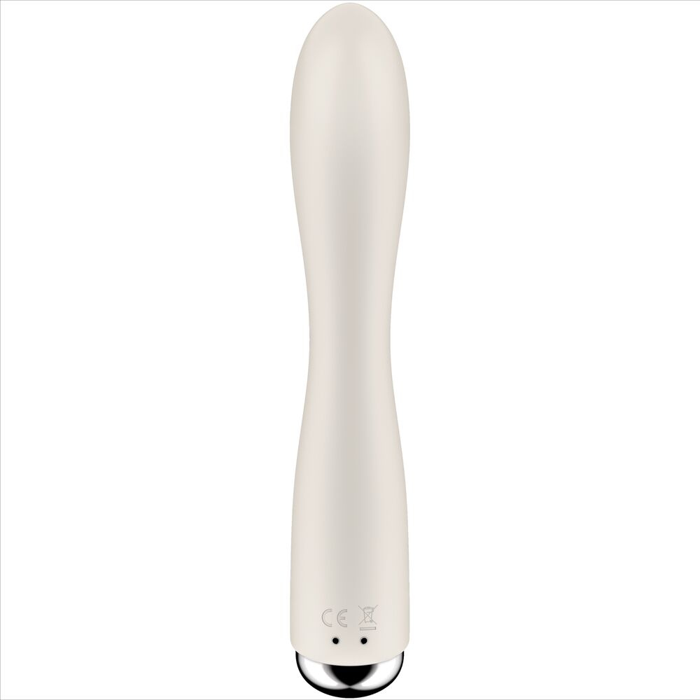 Vibrador Usb Movimento Rotação Satisfyer Spinning 1 Bege