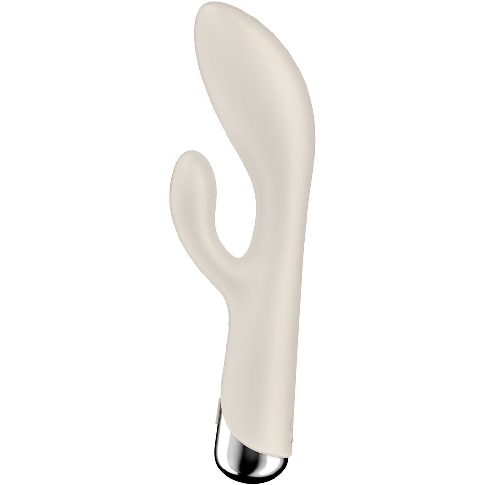 Vibrador Usb Movimento Rotação Satisfyer Spinning 1 Bege