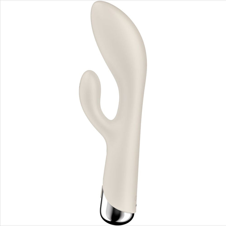Vibrador Usb Movimento Rotação Satisfyer Spinning 1 Bege