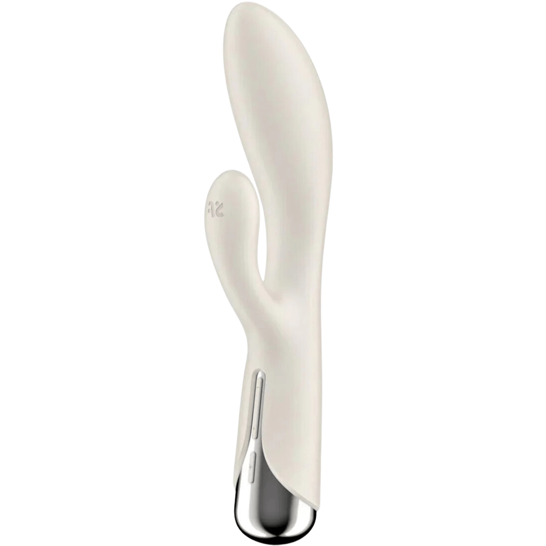 Vibrador Usb Movimento Rotação Satisfyer Spinning 1 Bege