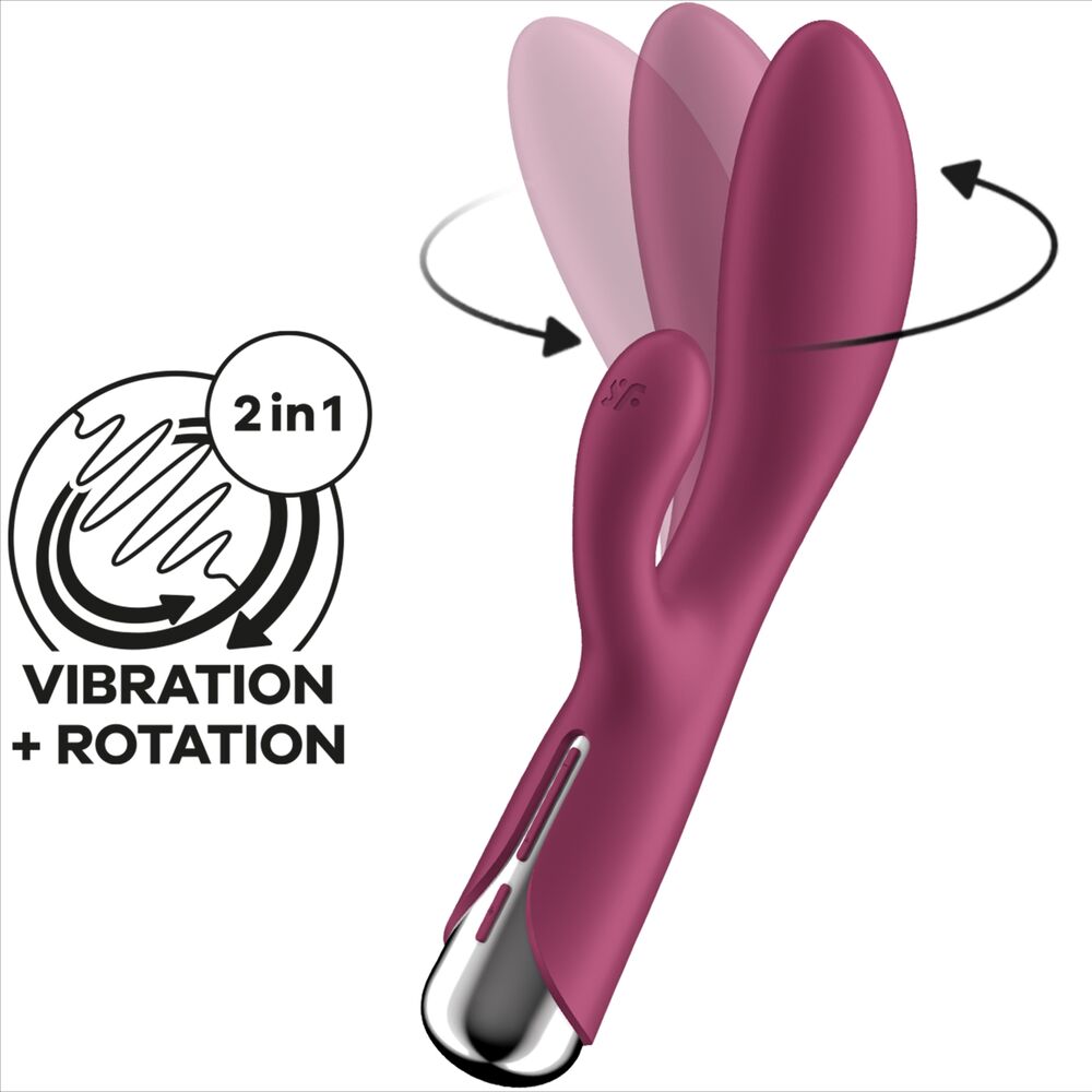 Vibrador Usb Movimento Rotação Satisfyer Spinning 1 Vermelho
