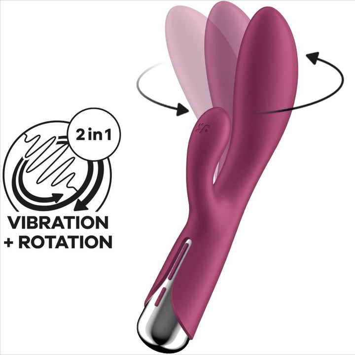 Vibrador Usb Movimento Rotação Satisfyer Spinning 1 Vermelho