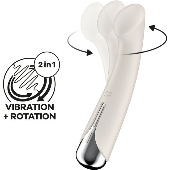 Vibrador Usb Movimento Rotação Satisfyer Spinning G-Sport 1 Bege