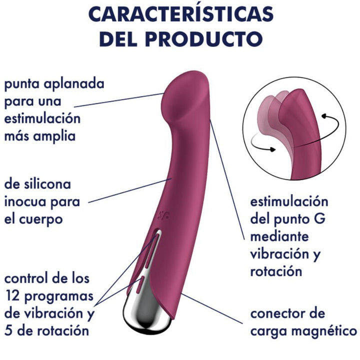 Vibrador Usb Movimento Rotação Satisfyer Spinning G-Sport 1 Vermelho
