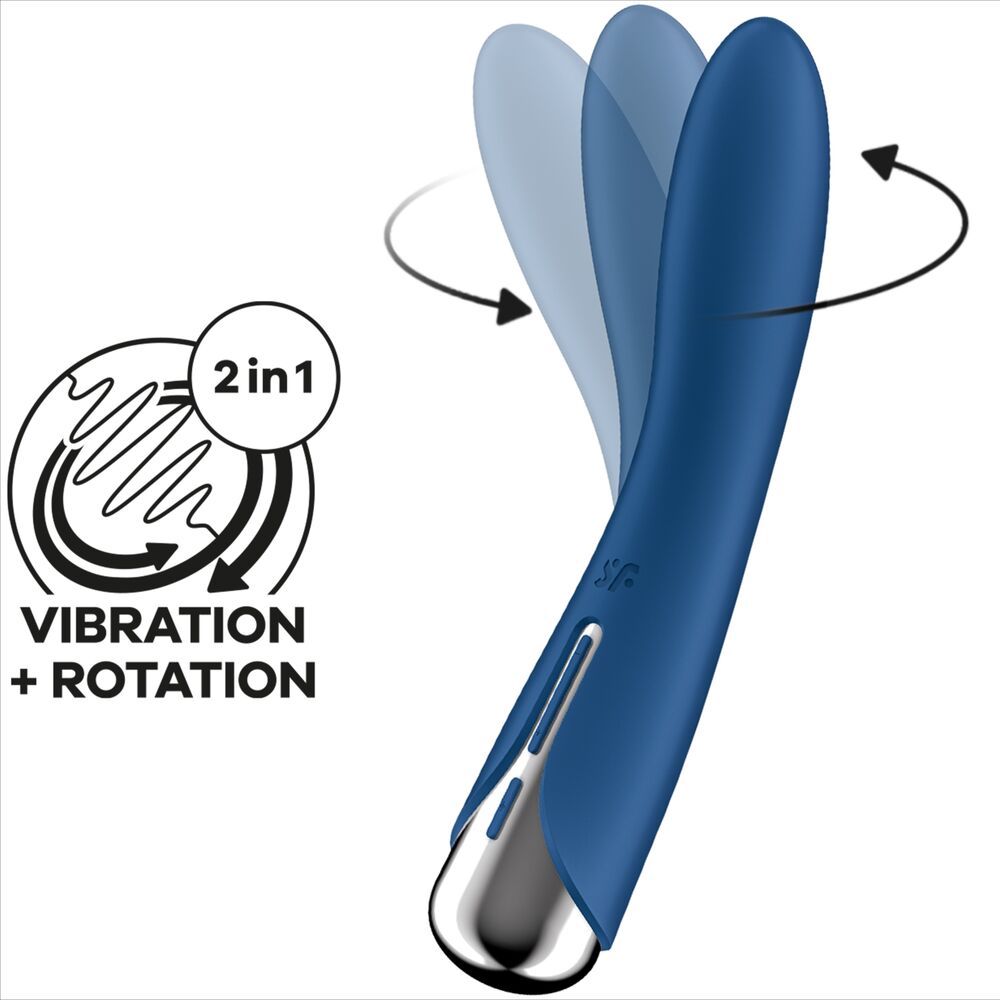Vibrador Usb Movimento Rotação Satisfyer Spinning Vibe 1 Azul