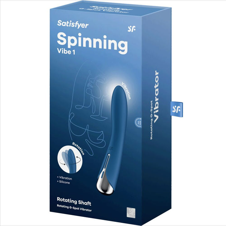 Vibrador Usb Movimento Rotação Satisfyer Spinning Vibe 1 Azul