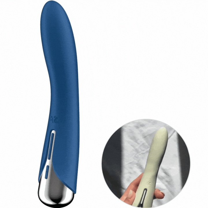 Vibrador Usb Movimento Rotação Satisfyer Spinning Vibe 1 Azul