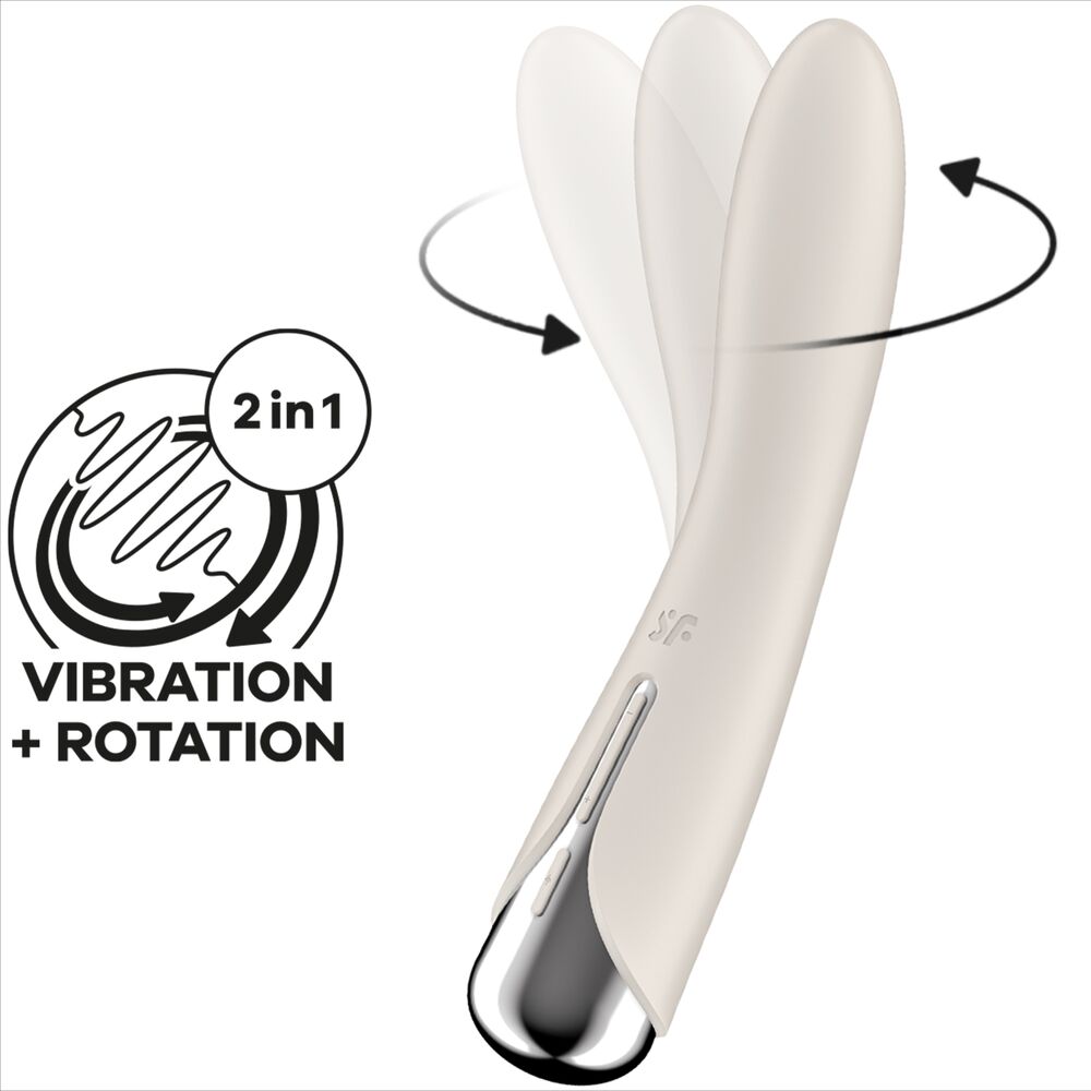 Vibrador Usb Movimento Rotação Satisfyer Spinning Vibe 1 Bege