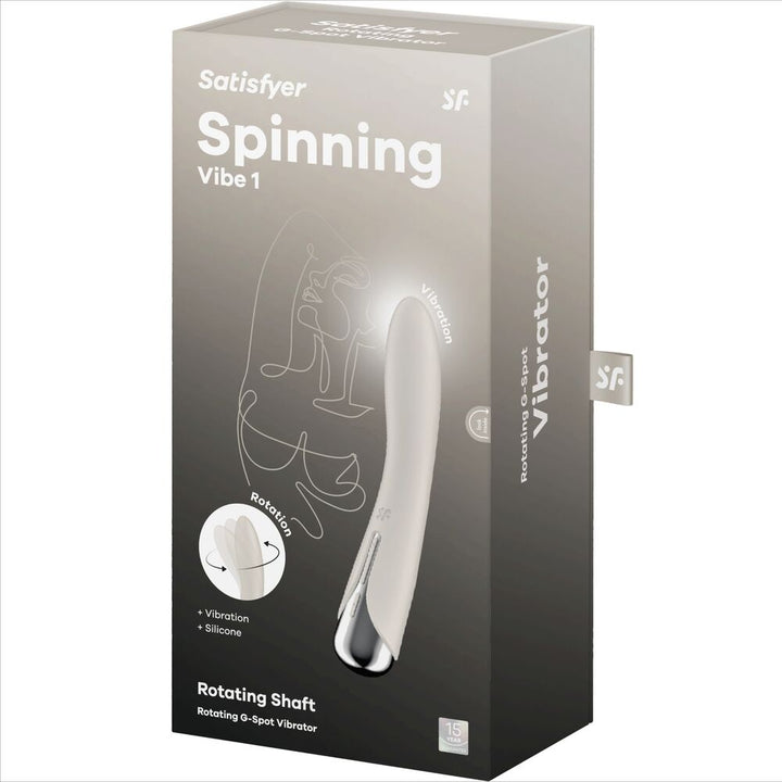 Vibrador Usb Movimento Rotação Satisfyer Spinning Vibe 1 Bege