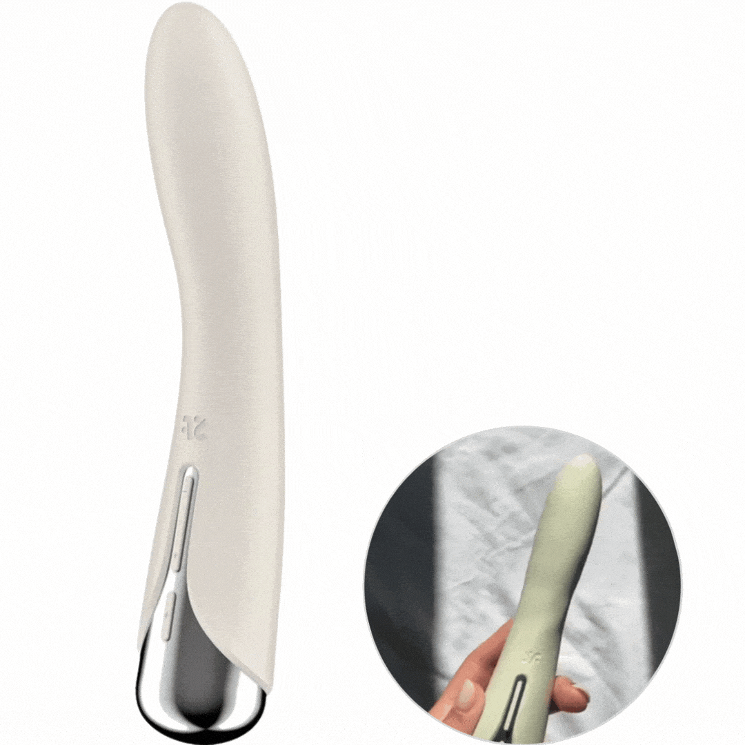 Vibrador Usb Movimento Rotação Satisfyer Spinning Vibe 1 Bege