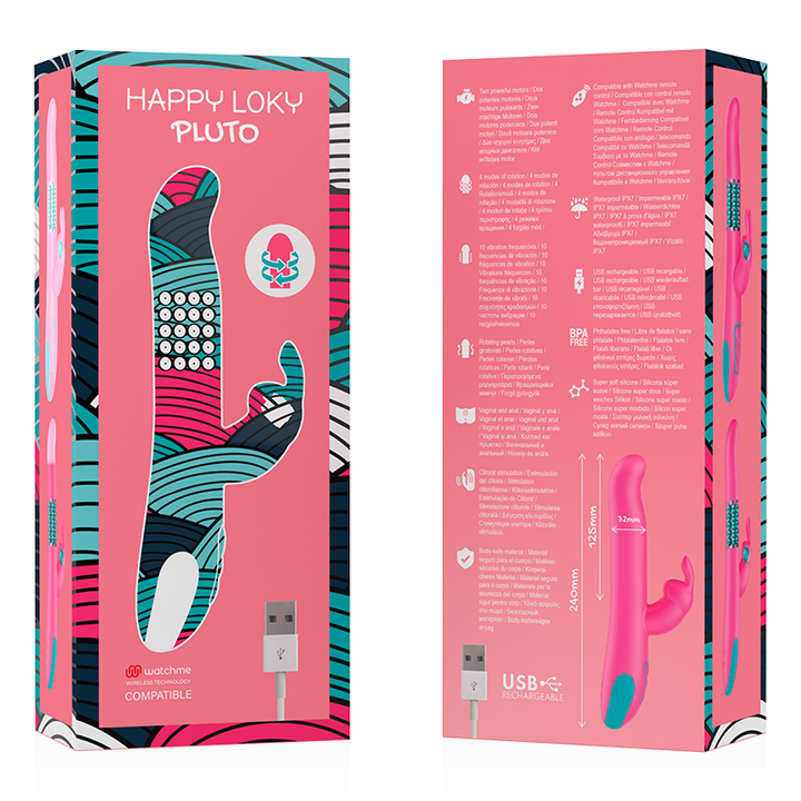 Vibrador Usb Movimento Telescópico e Rotação HappyLoki Pluto Controlo Remoto Watchme