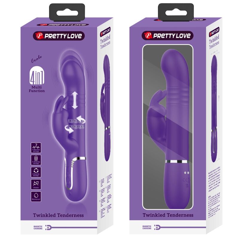 Vibrador Usb Movimento Telescópico e Rotação Prettylove Coale