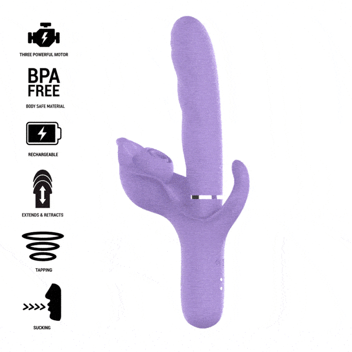 Vibrador Usb Movimento Telescópico e Sucção Intense Billie