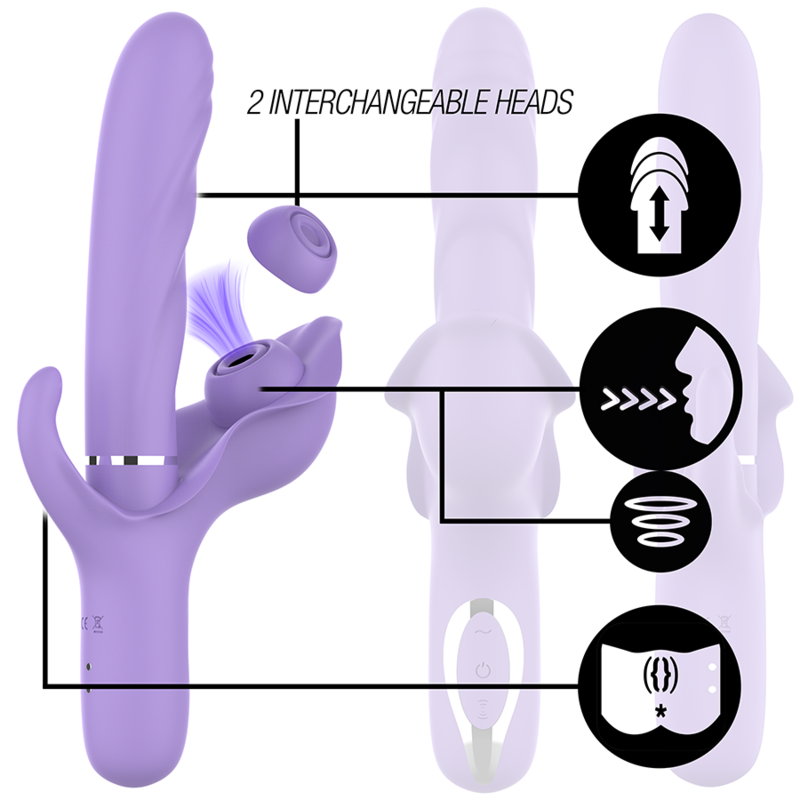 Vibrador Usb Movimento Telescópico e Sucção Intense Billie