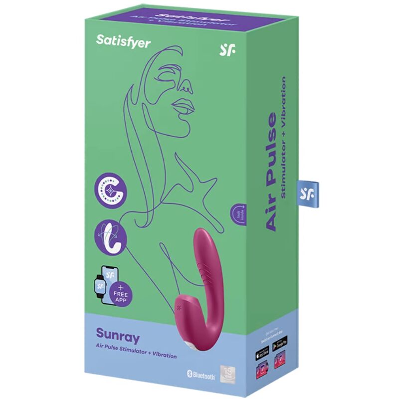 Vibrador Usb Sucção Satisfyer Sunray Vermelho Controlo Remoto App