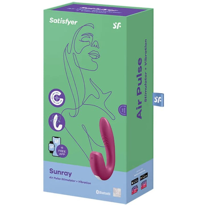 Vibrador Usb Sucção Satisfyer Sunray Vermelho Controlo Remoto App