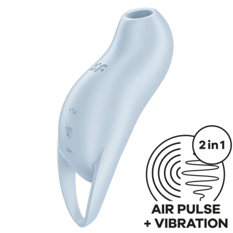 Estimulador Duplo Usb Dedo Sucção e Vibração Satisfyer Pocket Pro 1 Azul