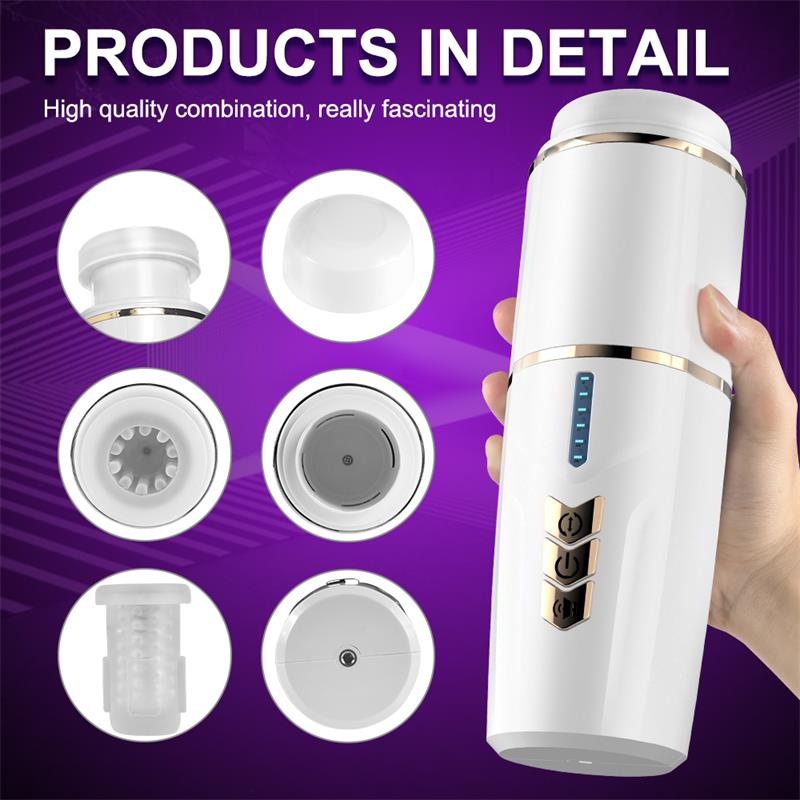 Masturbador Usb Movimento Telescópico, Rotação e Vibração Shequ Kimi