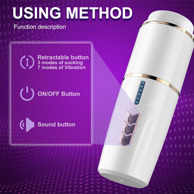 Masturbador Usb Movimento Telescópico, Rotação e Vibração Shequ Kimi