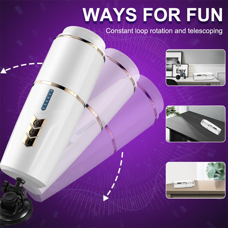 Masturbador Usb Movimento Telescópico, Rotação e Vibração Shequ Kimi