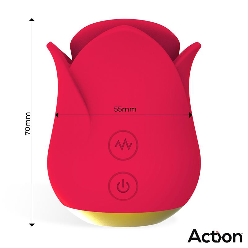 Estimulador Clitoriano Usb Movimento Língua e Vibração Action Meryl