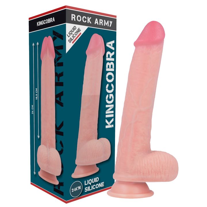 Dildo Silicone Dupla Densidade RockArmy KingCobra 18.5x4.7cm