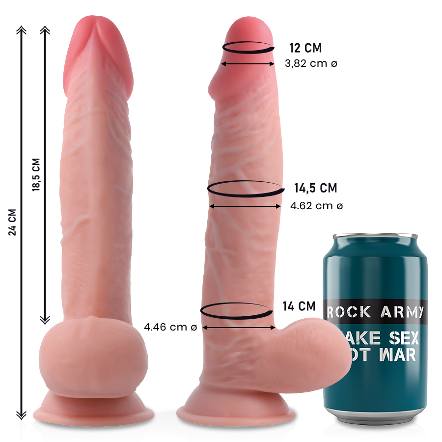 Dildo Tripla Densidade RockArmy Sherman 18.5x4.6cm