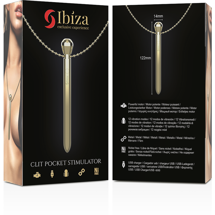 Estimulador Clitoriano Usb Vibração Necklace Ibiza Clit Pocket