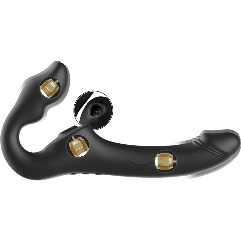 Strap-On Usb Duplo Vibração e Sucção Clitóris Ibiza Luman Controlo Remoto