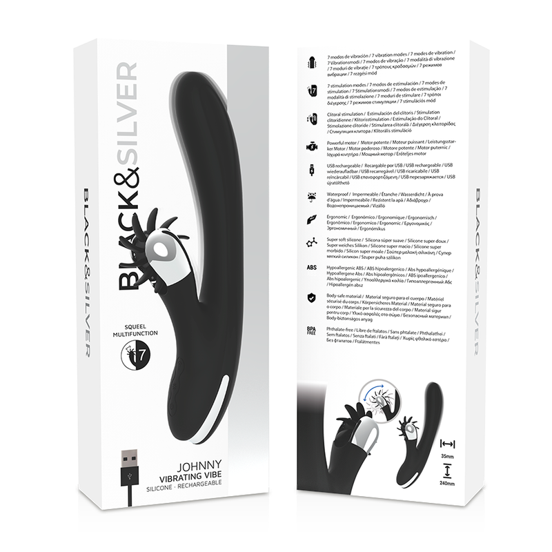 Vibrador Usb Movimento Língua Rotação Black&Silver Johnny