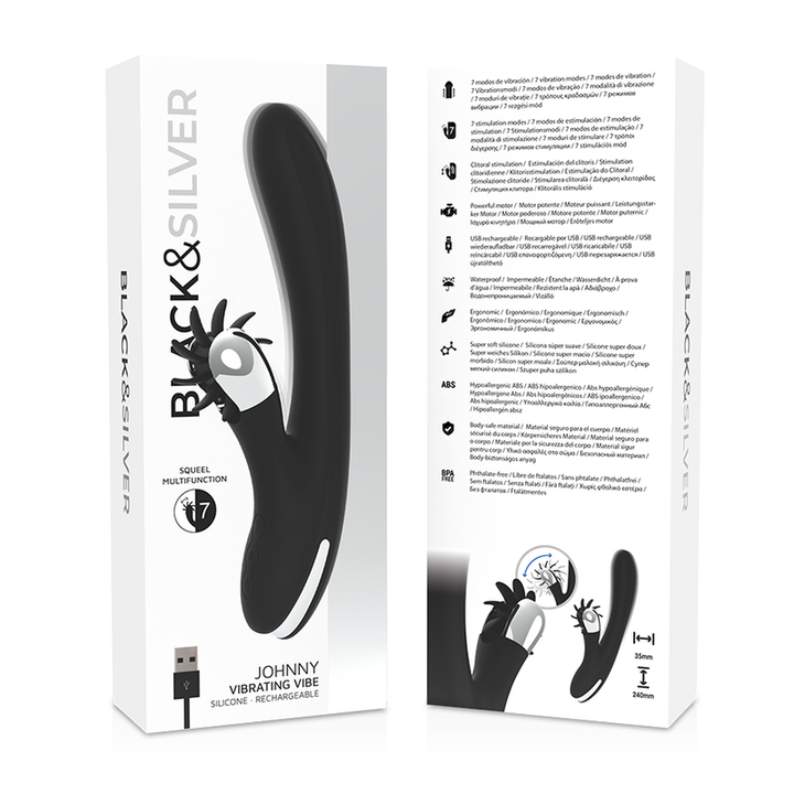 Vibrador Usb Movimento Língua Rotação Black&Silver Johnny