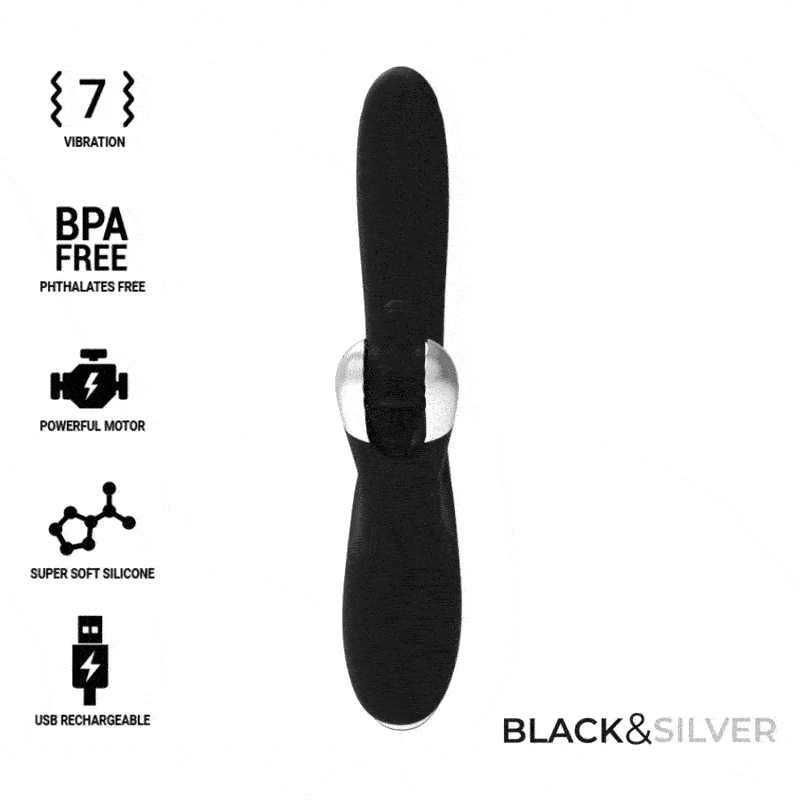 Vibrador Usb Movimento Língua Rotação Black&Silver Johnny