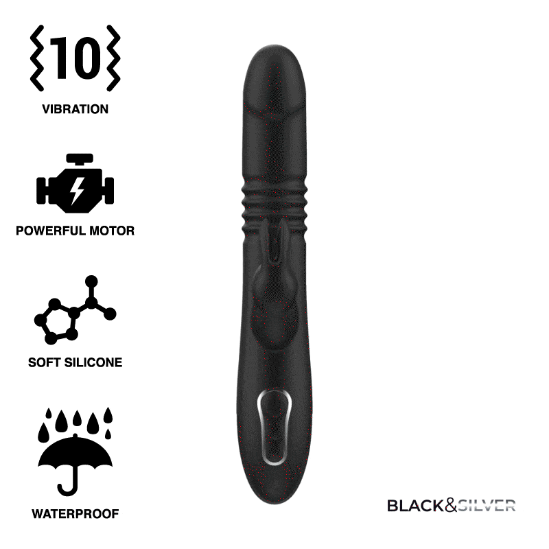 Vibrador Usb Movimento Telescópico e Rotação Black&Silver Kenji Controlo Remoto Watchme
