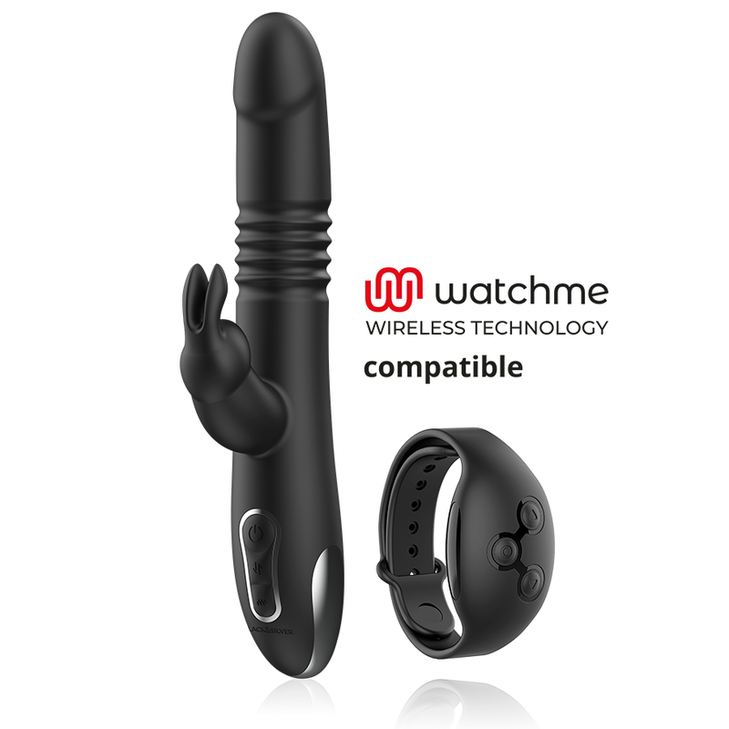 Vibrador Usb Movimento Telescópico e Rotação Black&Silver Kenji Controlo Remoto Watchme